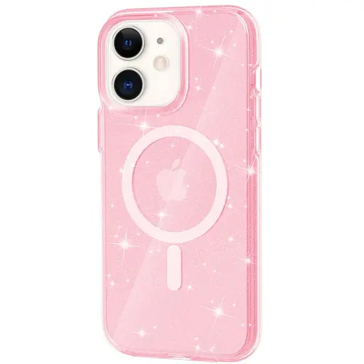 Чехол Epik TPU Galaxy Sparkle MagFit для Apple iPhone 11, 6.1 Pink+Glitter