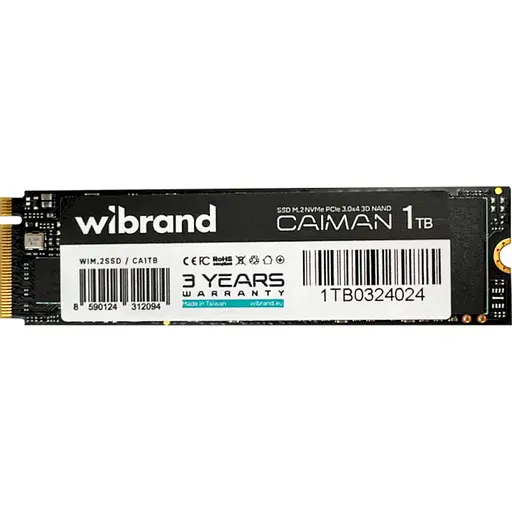 SSD диск Wibrand Caiman 1 ТВ M.2 2280 PCI Express 3.0 x4 3D NAND - фото 1