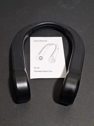 Портативный шейный вентилятор черного цвета с перезаряжаемым. - фото 2