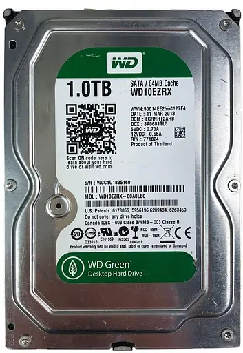 Жесткий диск Western Digital 3.5 WD Green 1Tb WD10EZRX (WD10EZRX-00A8LB0) Б/у - фото 1