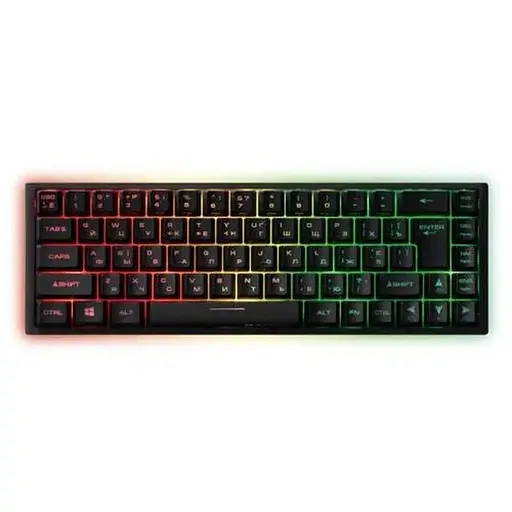 Клавіатура бездротова 2E KG360 GAMING, Black, 2.4GHz, мембранна, компактна, RGB-підсвічування (3 режими), захист від вологи, м'який тайпінг, 1000 mAh (2E-KG360UBK)