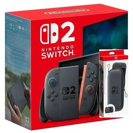 Ігрова консоль Nintendo Switch 2 Black + Чохол + захисна плівка Carrying Case & Screen Protector