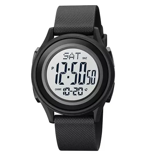 Чоловічий спортивний наручний годинник Skmei 1893 (Чорний з білим циферблатом)