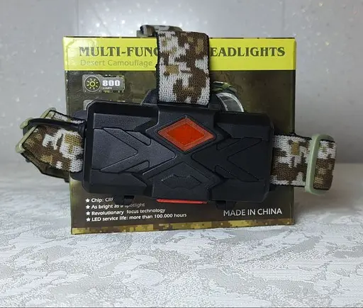 Потужний яскравий налобний ліхтар на двох акумуляторах із пиксельним принтом PL-151-LED - фото 4