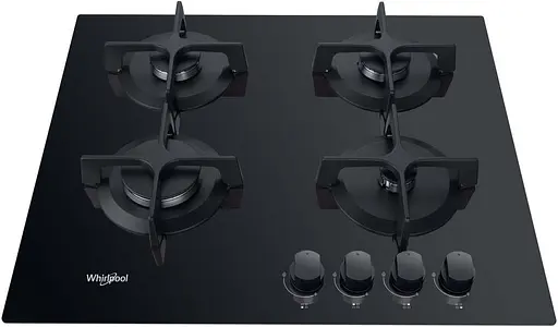 Варочная поверхность газовая на стекле Whirlpool 60 см чугун черный - фото 2