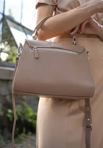 Женская кожаная сумка Ester карамель краст - фото 4