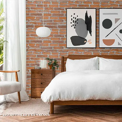 Самоклеющийся 3D панель3080x700x3мм Рыжий Екатеринославский Кирпич SW-00001762 - фото 7