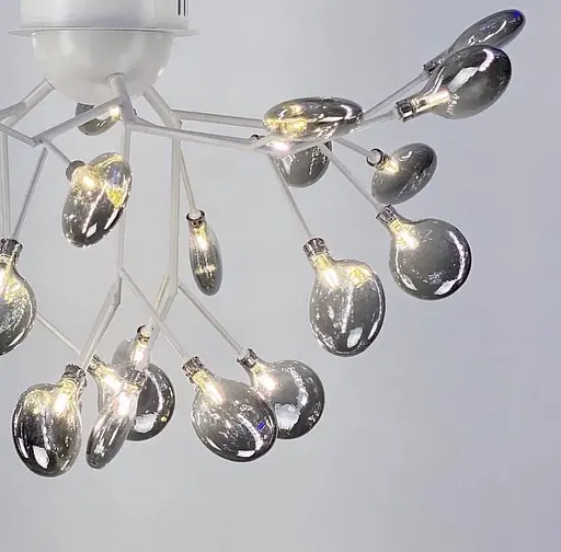 Каскадная потолочная люстра на 36 плафонов в белом Line.F Цвет плафона Прозрачный - фото 1