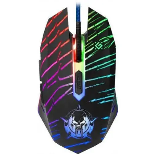 Мышь Defender Dark Agent GM-590L черная USB оптическая 1200-7200 dpi 60 IPS подсветка 5 кнопок 1.5 м - фото 1