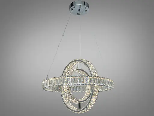 Світлодіодна люстра Romin підвісна 2 кільця золото 86 Вт - фото 2