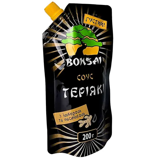 Соєвий соус Bonsai теріякі з часником та имбирем 200 г