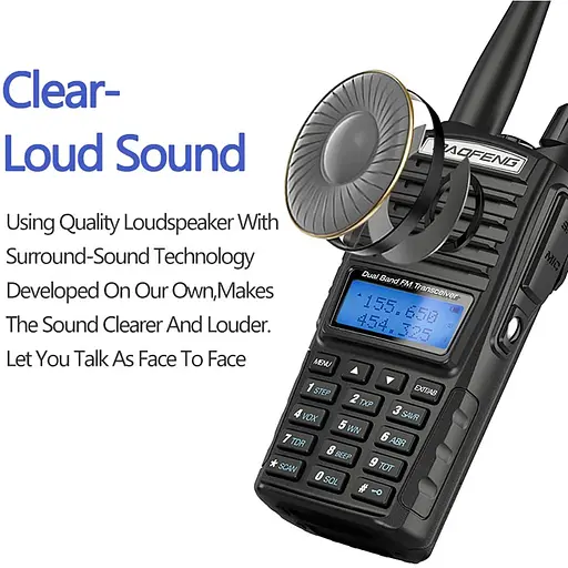 Портативная тактическая рация Baofeng UV-82 5W двухдиапазонная с гарнитурой VHF136-174/UHF400-520 МГц (18836) - фото 7