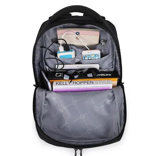 Рюкзак міський офисний Tigernu T-B3220 17л з USB для ноутбука 15.6" Black (17057) - фото 7