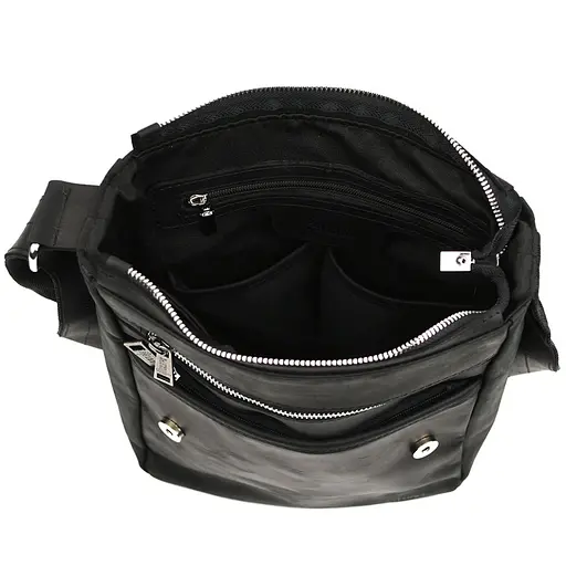 Чоловіча сумка шкіряна А4 через чорне плече TARWA 33х26х8 см sum0028178 - фото 6