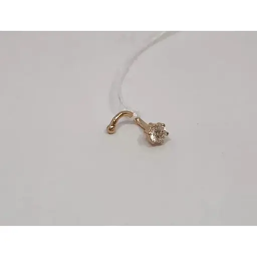 Золотая серьга-пирсинг Favoritum в нос с фианитом. 311141 - фото 3