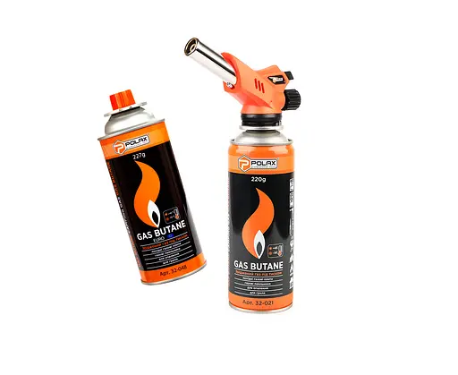 Газовая горелка с переключателем режимов горения, керамическим покрытием сопла и пьезоподжигом  Polax 1,3 kW, 1300 °C, 360° (32-036) - фото 1