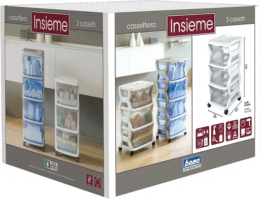 Модульний комод Insieme 3C, 36x40x62h 3 висувні ящики, білий - фото 5