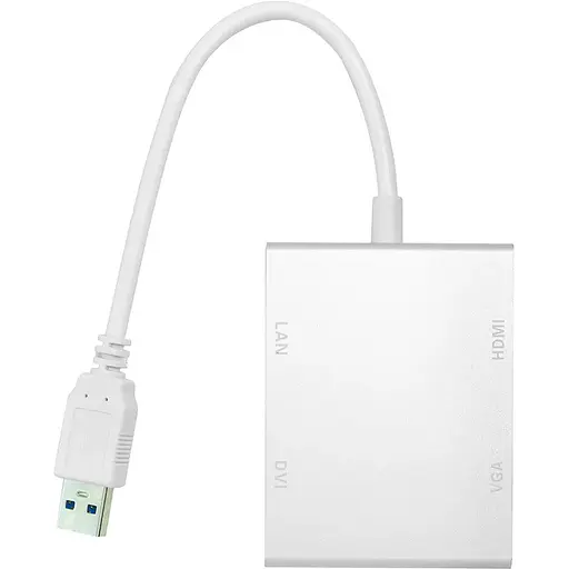 Перехідник PowerPlant USB 3.0 - HDMI, DVI, VGA, RJ45 Gigabit Ethernet