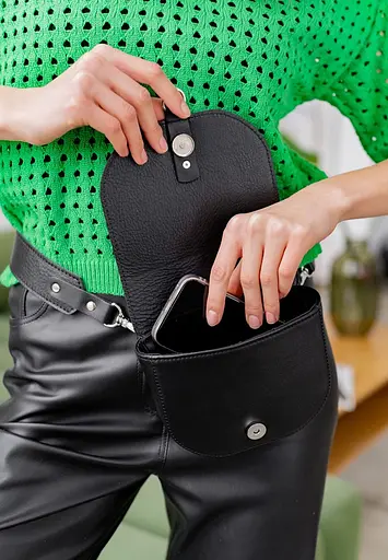 Жіноча шкіряна сумка Ruby S чорна - фото 3