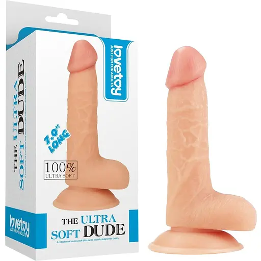 Фалоімітатор LoveToy The Ultra Soft Dude Flesh 18 см тілесний