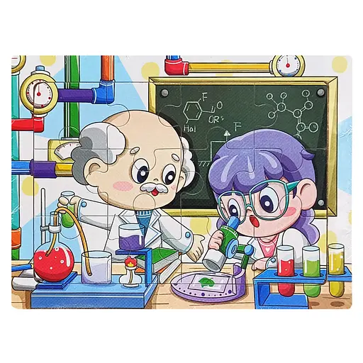 Дитячий деревяний пазл-вкладиш Урок хімії MD 1343-6, 12 елементів