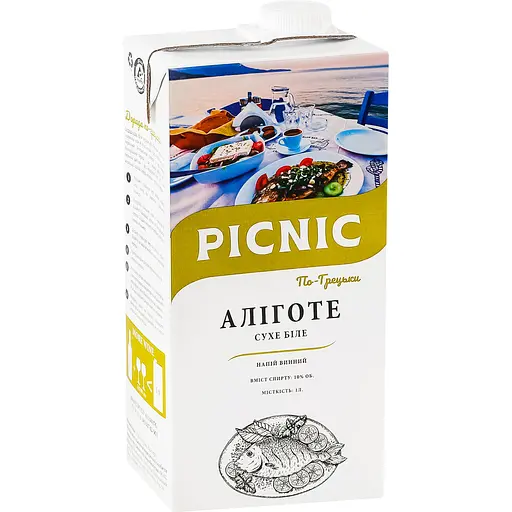 Напій винний Picnic Аліготе по Грецькі біле сухе 1 л - фото 2