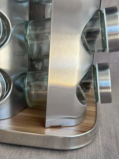 Органайзер набір для спецій на підставці, що обертається, Edenberg EB-18005 16 ємностей для зберігання спецій Сірий - фото 6