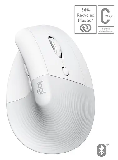 Беспроводная мышь Logitech Lift for Mac Vertical Ergonomic Bluetooth Off-White (910-006477) - фото 1