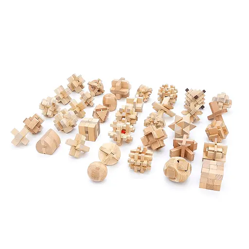 Набор 3D из 36-головоломки дерево Размеры элементов 5.7-10 см Сумка для хранения 300х250х25 мм Вес: 2.8 кг - фото 3