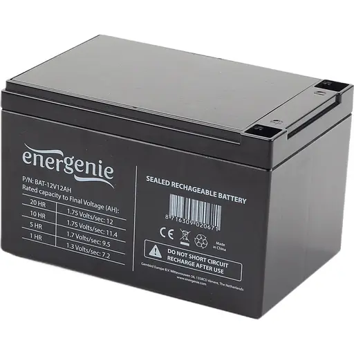 Аккумулятор EnerGenie AGM 12V (12V/12Ah/144Wh) (BAT-12V12AH) [112377]