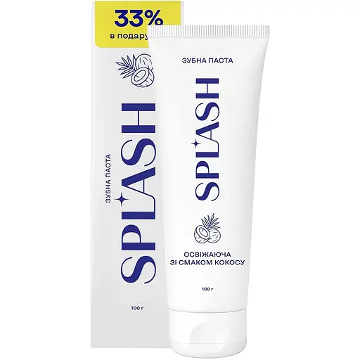 Зубна паста Splash освіжаюча зі смаком кокосу 100 г