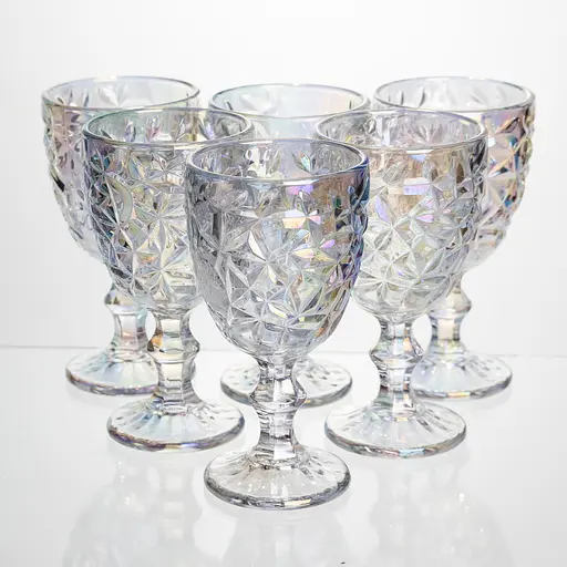 Набір келихів для вина 6 штук 240 мл винні келихи на ніжці скляні фужери для вина подарункові Yiwu HP-19-174 - фото 1