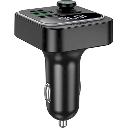 FM-трансмиттер Hoco E85 Tiger PD20W+QC3.0 Black [129643] - фото 5