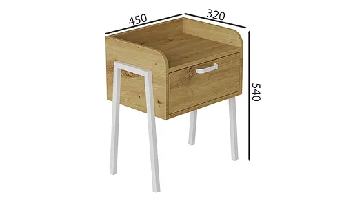 Тумба модульна Ferrum-decor Бетті 540x450x320 метал Білий ДСП Дуб Артізан 16 мм (FRD-102995) - фото 3