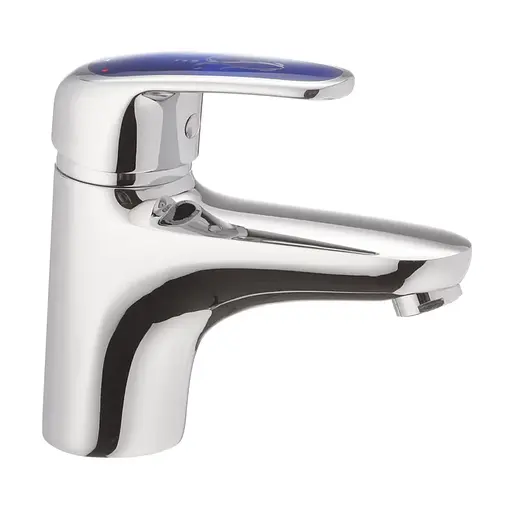 Змішувач для умивальника Haiba Magic 001 із синьою ручкою HB0662 Хром - фото 1