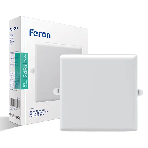 Світлодіодний вбудований світильник Feron AL706 24Вт 4000K білий - фото 1