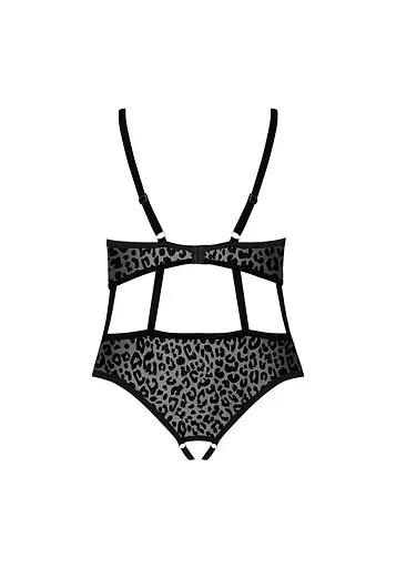 Боді Obsessive Jagueria 4XL/5XL чорний - фото 6