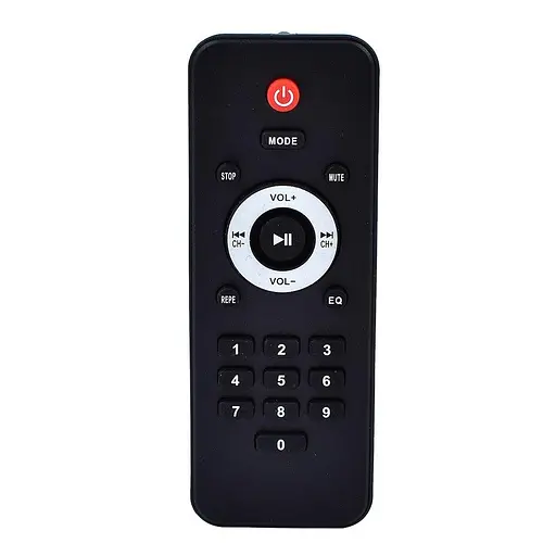 Колонка GY-1208, підсвітка, Bluetooth, USB, пульт, мікрофон, 58x38x34 см, 12 дюймів, чорна - фото 4