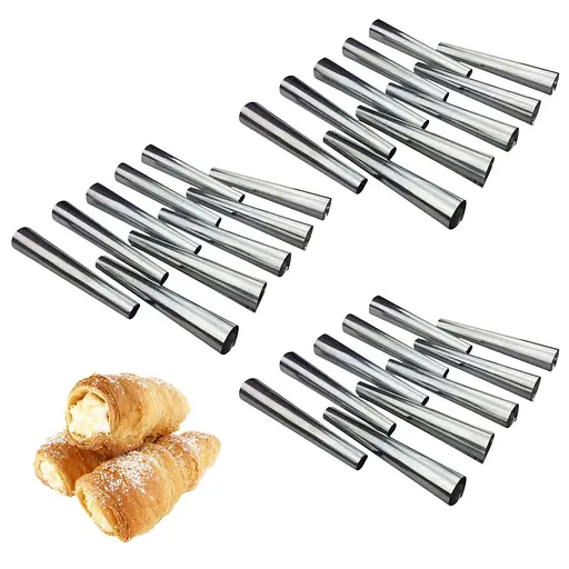 Кондитерські конуси для випічки трубочок «Каннолі» 100 мм (30 штук), Master Class Металлик 86984 - фото 2