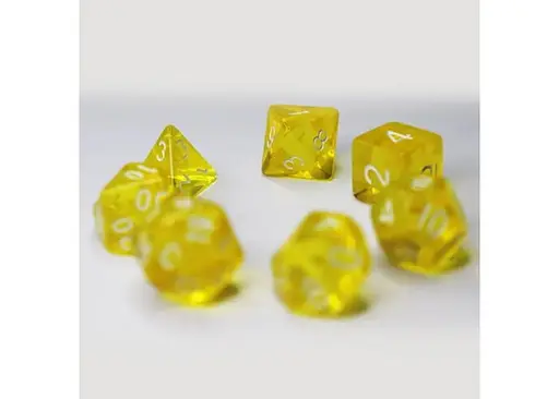 Набор кубиков Transparent 7 Dice Set - Yellow , 7 шт. (g7dtran04) - фото 4