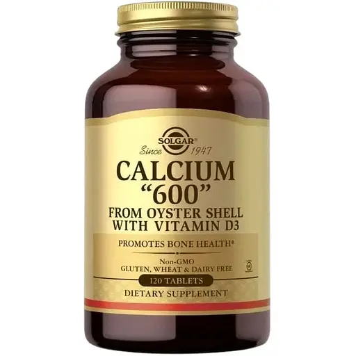 Вітаміни та мінерали Solgar Calcium 600 mg from Oyster Shell with Vitamin D3, 120 таблеток