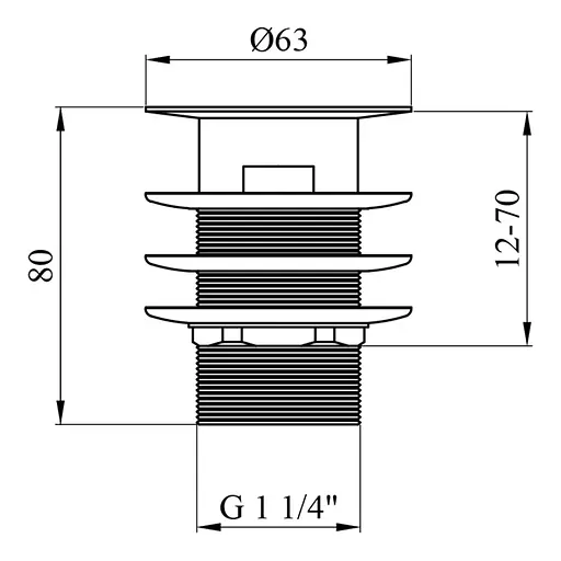 Донный клапан для раковин Kroner KRM - C962-1 1 1/4" с переливом (CV022945) - фото 3