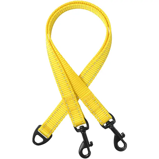 Повідець-спарка для собак рефлекторний Barksi Active (ширина 16 мм, довжина 40 см) жовтий - фото 1