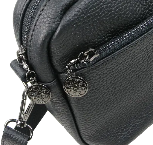 Женская кожаная сумка на плечо Borsacomoda черная sum0028725 - фото 10