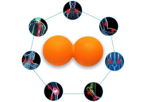 Массажный мячик EasyFit TPR двойной 12х6 см оранжевый (EF-2175-OR) - фото 2