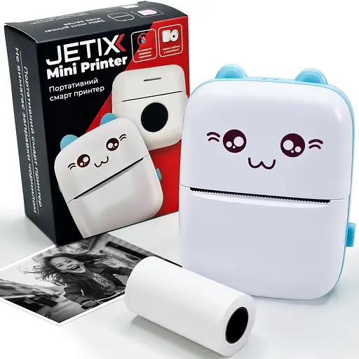 Портативный термопринтер JETIX Mini printer Blue