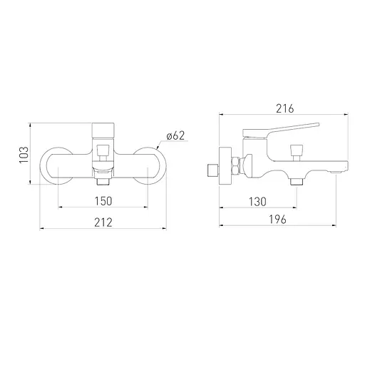 Смеситель для ванны 30мм cepillado bronce Volle Solo 1510.031021 Бронза - фото 2