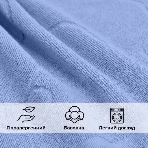 Килимок для ніг та ванної кімнати Idei бавовна жаккард з ніжками 50х70 см синій (8-35875*003) - фото 4