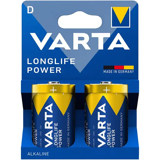 Батарейки Varta Longlife Power Alkaline D LR20 2 шт. (4920121422) - фото 1