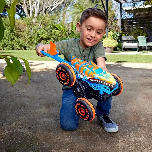 Машинка-позашляховик Hot Wheels Monster Trucks Tiger Shark Climber на радіокеруванні 1:15 збільшена (JFR39) - фото 12